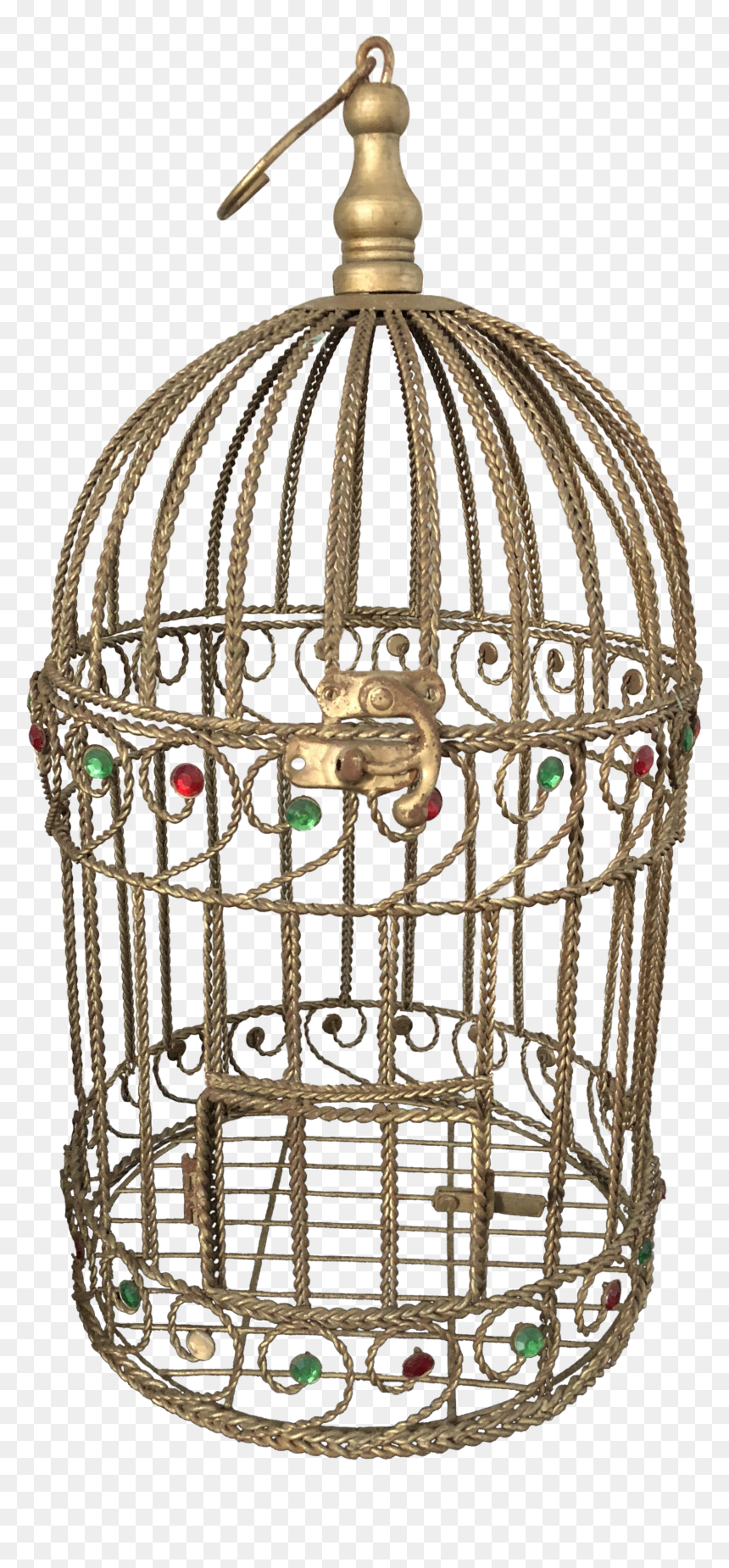 Vintage Braided Wire Jeweled Bird Cage - Bird Cage Gold Png, Transparent Png - birdcage png