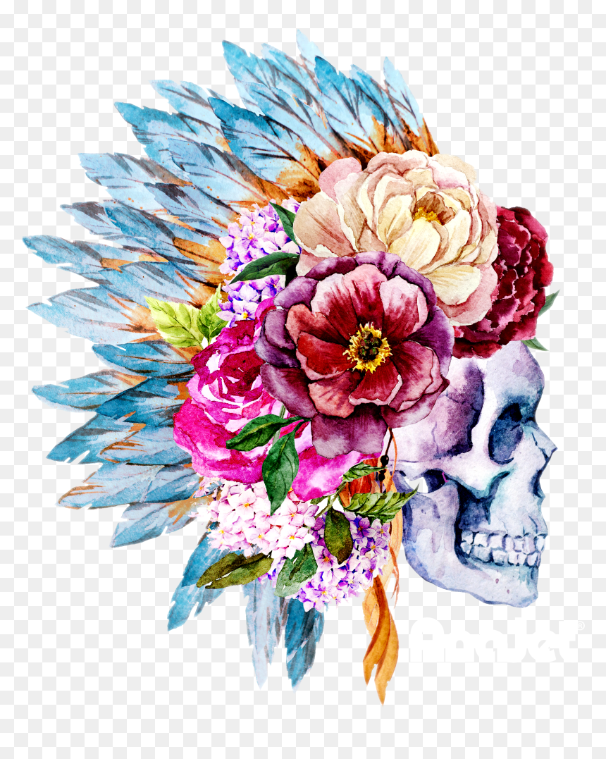Headdress Dark Garme - Tumbler Floral Waterslide Decal, HD Png Download - indian headdress png