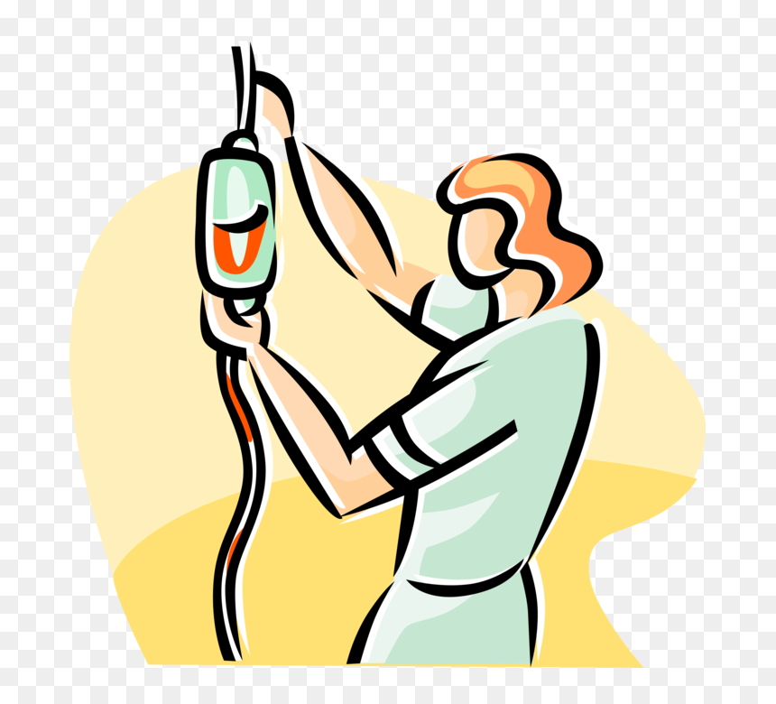 Vector Illustration Of Health Care Nurse Replacing - Chemotherapy Clipart, HD Png Download - nursing png