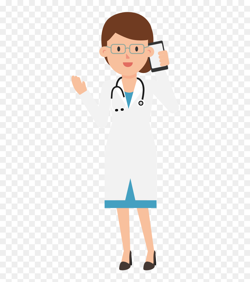 Doctor On Phone Cartoon , Png Download - Doctor Cartoon Png Transparent, Png Download - cartoon phone png