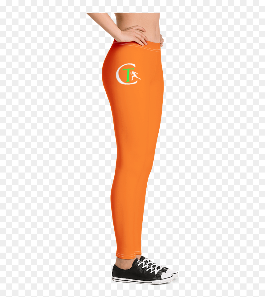 All Over Leggings Template2222 Orange Mockup Right, HD Png Download - leggings png