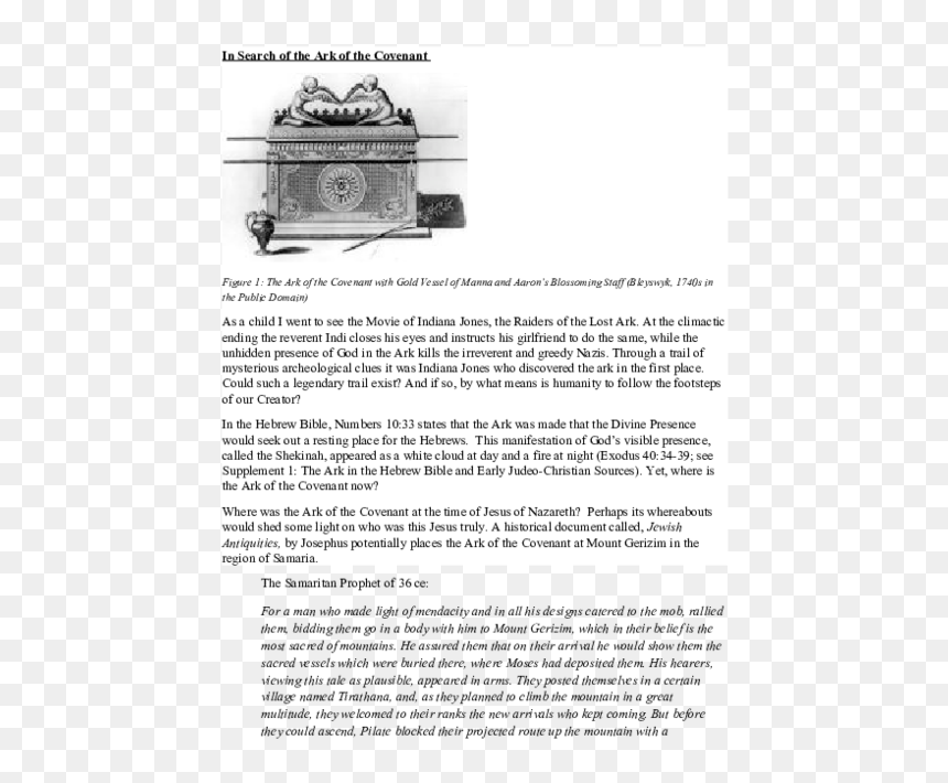 Document, HD Png Download - ark of the covenant png