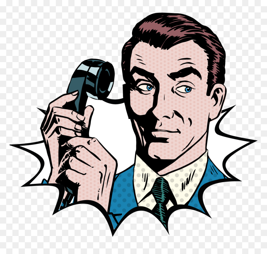 Cio It Director Fresh Intranet Chops Away - Carton Man On The Phone, HD Png Download - cartoon phone png