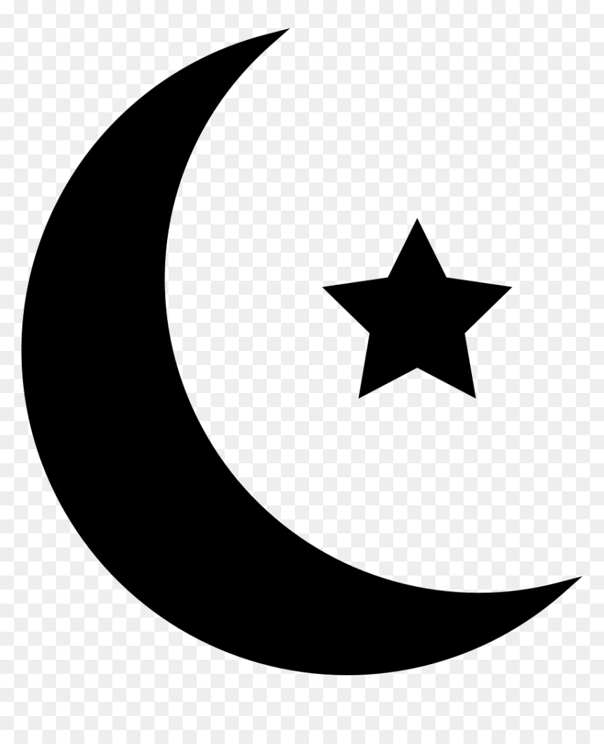 Islamic Crescent With Small Star Comments - Islamic Crescent Moon And Star Png, Transparent Png - small star png