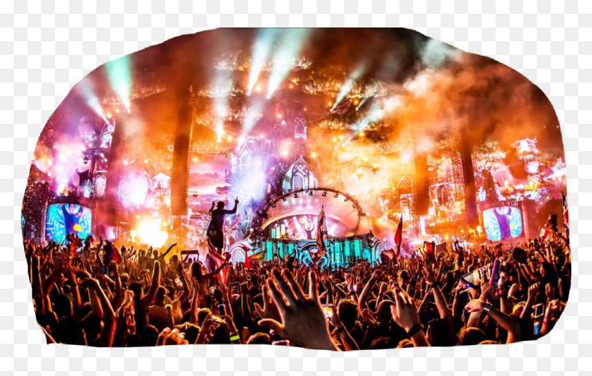 #tomorrowland - Edm Party, HD Png Download - concert crowd png