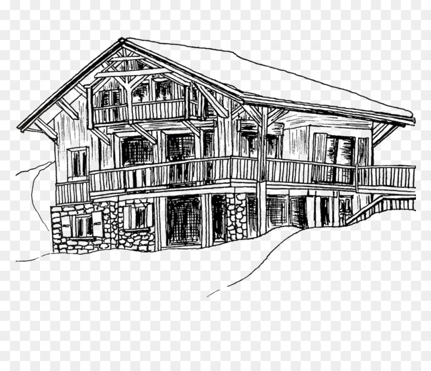 Morzine Ski Chalet Le Roc Soleil Tgski - Chalet Black And Withe, HD Png Download - ski png