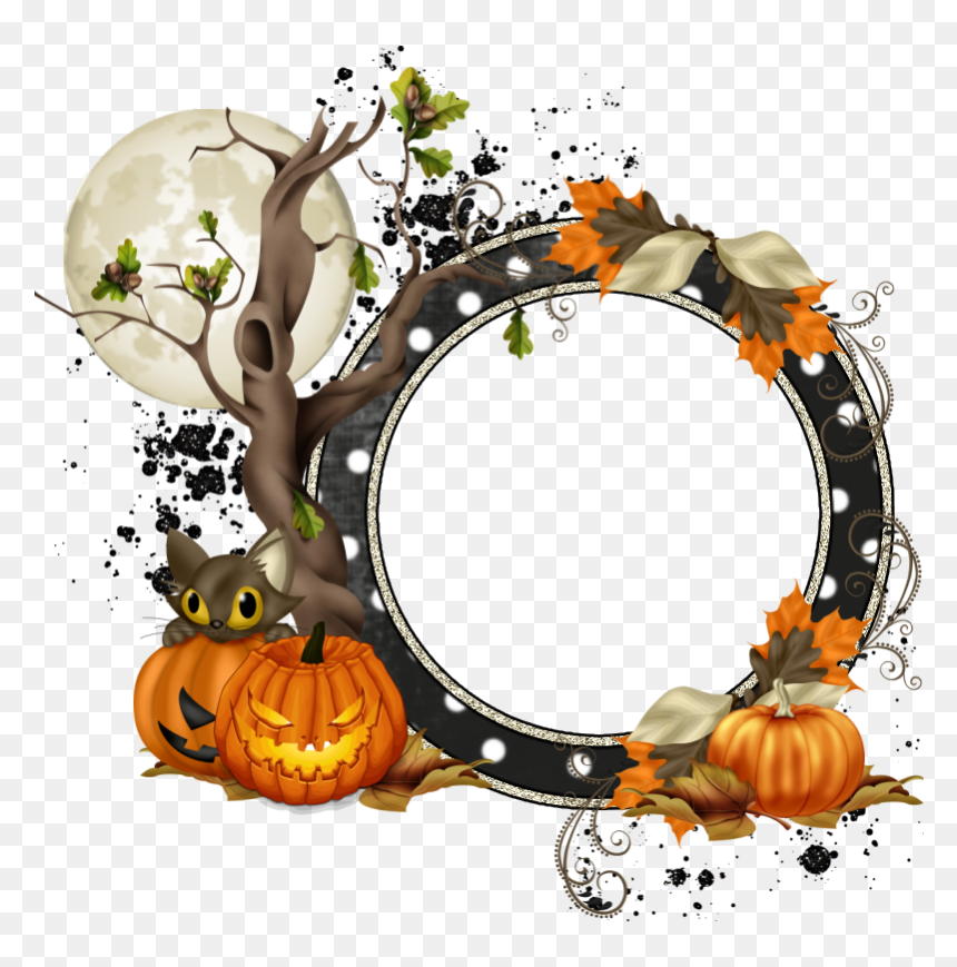 Sunset Clipart Halloween - Halloween Clusters Png, Transparent Png - halloween frame png