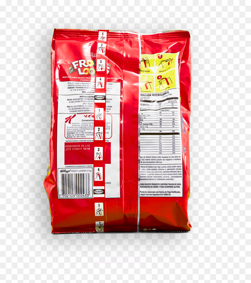 Cereal Froot Loops Bolsa Resellable - Froot Loops, HD Png Download - fruit loops png