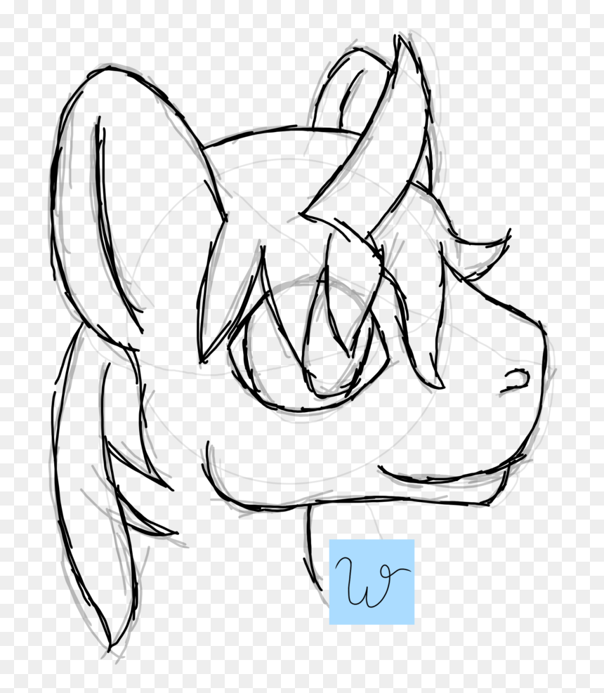 Pony Headshot For Glitch By Wolfie On - Line Art, HD Png Download - welding sparks png