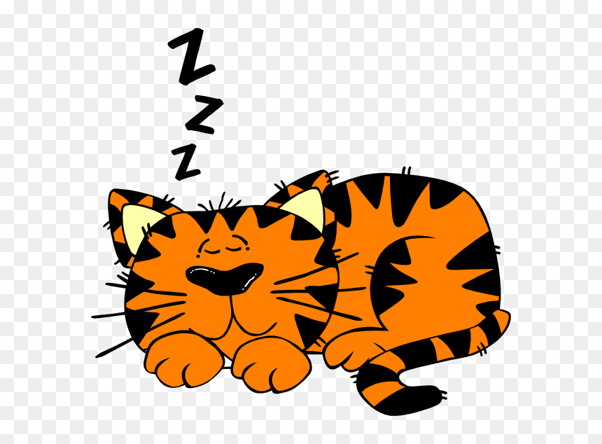 Cat Clipart Sleeping Png Transparent Cartoon Cat Clipart - Clipart Sleeping Cat, Png Download - sleeping cat png