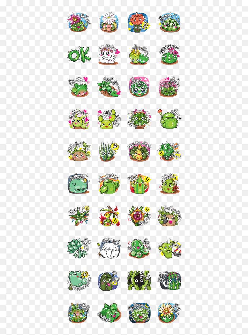 Cute Cactus Family - Sticker, HD Png Download - cute cactus png