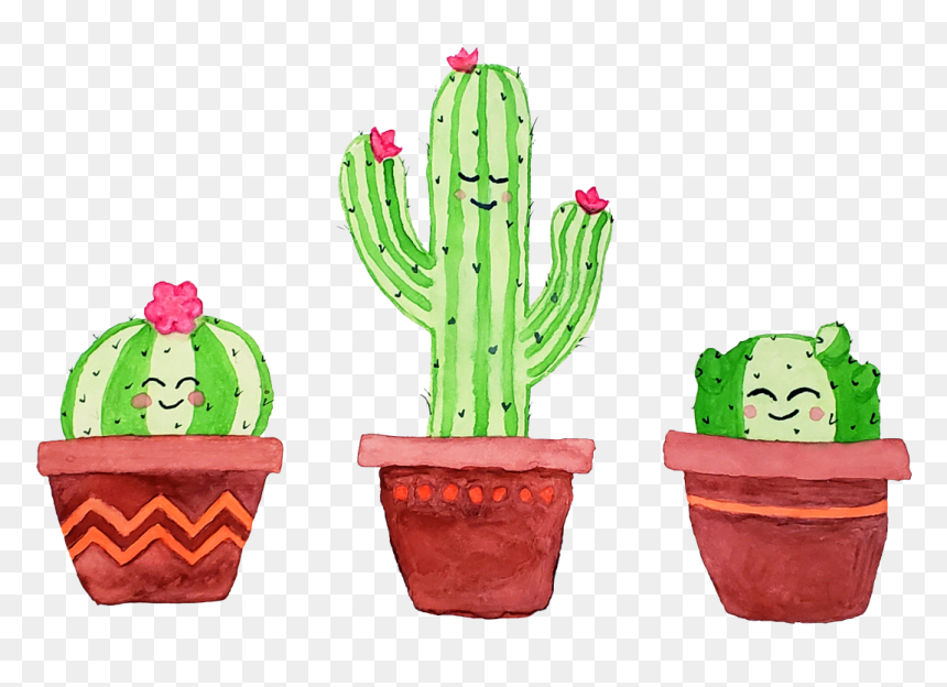 Flowerpot, HD Png Download - cute cactus png