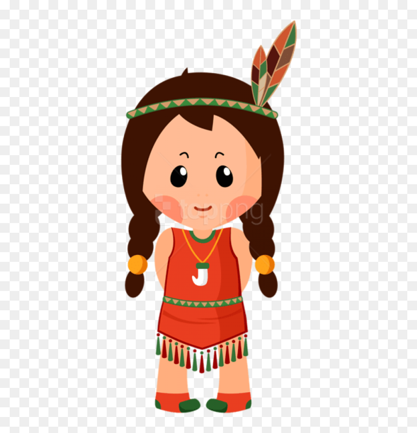 Native American Girl Clipart, HD Png Download - indian headdress png