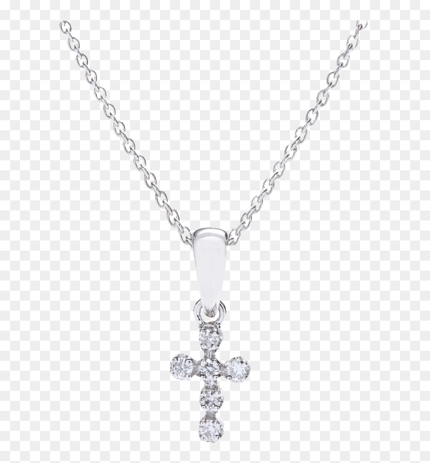 Cada 18kt White Gold Mini Mini Milano Cross Necklace - Jumia Bijoux Avec Les Prix, HD Png Download - golden cross png