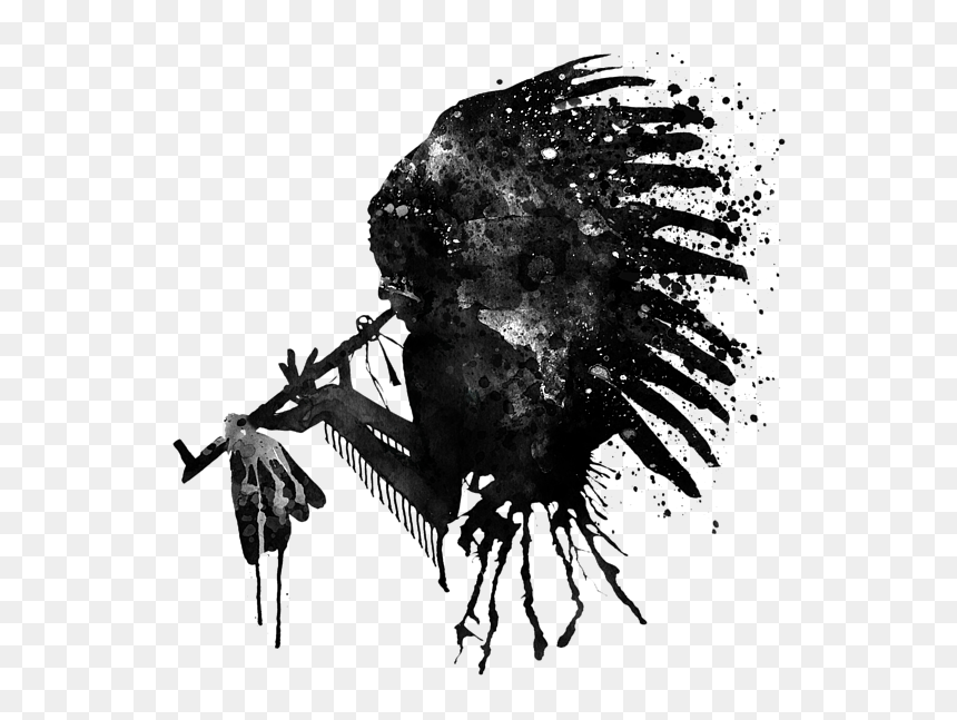 Headdress Silhouette, HD Png Download - indian headdress png