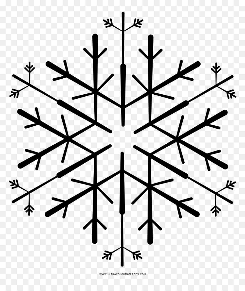 Copo De Nieve Página Para Colorear - Flocon Stylisé, HD Png Download - copos de nieve png