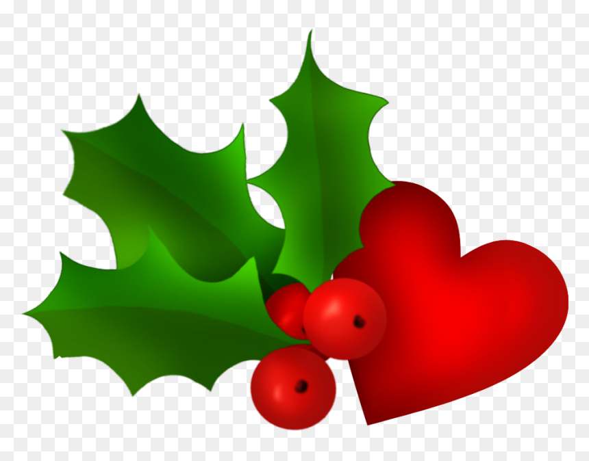 #christmas #december #holly #greenandred #heart #mydrawing, HD Png Download - holly leaf png