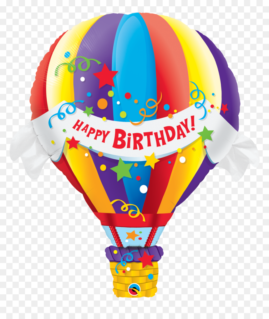 Birthday Hot Air Balloon - Hot Air Balloon Helium Balloon, HD Png Download - hot air balloons png