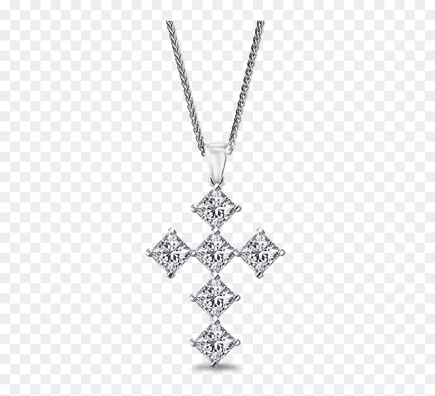 Shimansky My Girl Diamond Diagonal Cross Pendant - Locket, HD Png Download - golden cross png