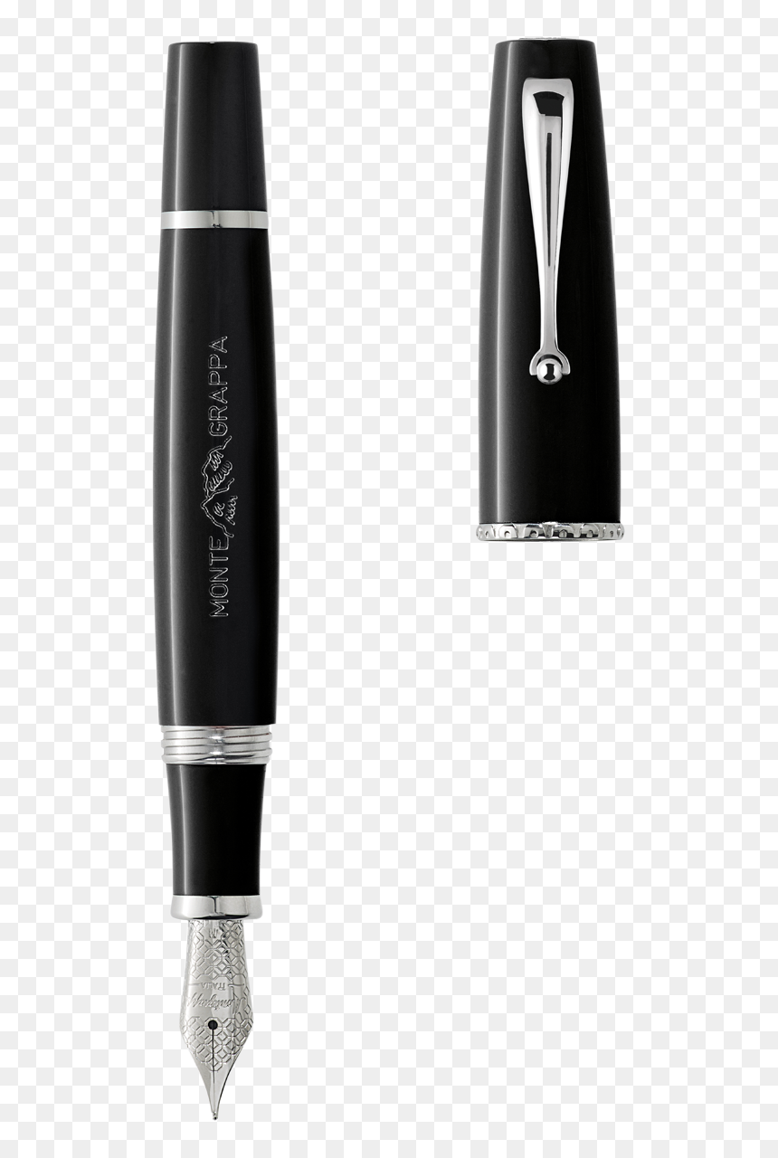 Monte Grappa By Montegrappa Fountain Pen, Black, 14k - Montegrappa Monte Grappa Fountain Pen, HD Png Download - fountain pen png