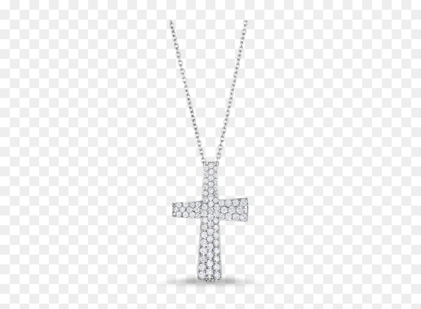 Roberto Coin Small Cross Pendant With Diamonds - Pendant, HD Png Download - cross necklace png