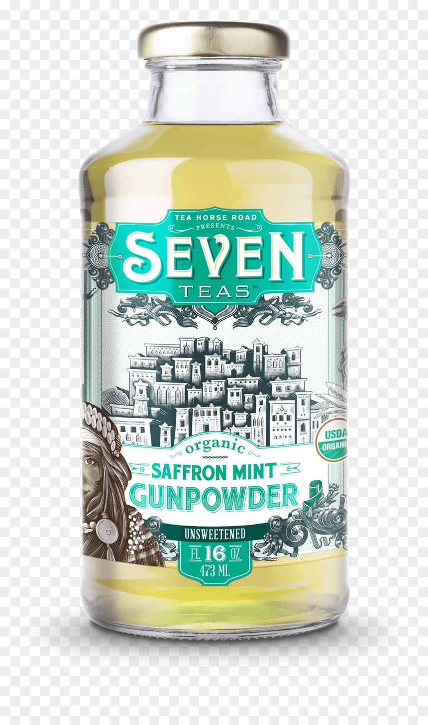 Seven Teas Saffron Mint Bottle - Glass Bottle, HD Png Download - margarita clipart png