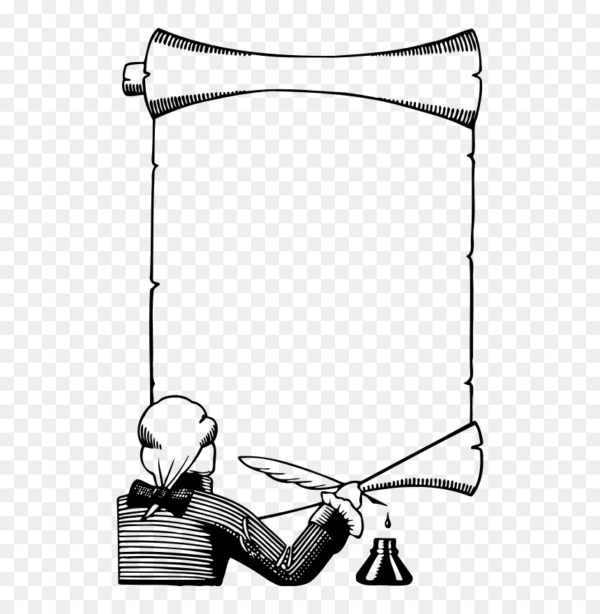Line Art,angle,area - Scroll Clipart Black And White Png, Transparent Png - old scroll png