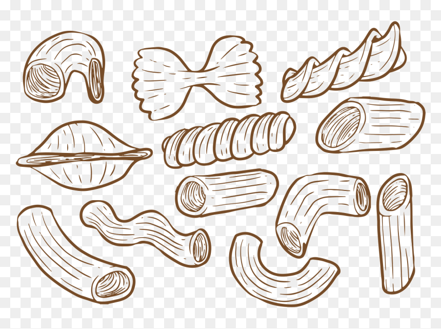 Hand Drawn Macaroni Vector - Macaroni Drawing Png, Transparent Png - hand drawn line png