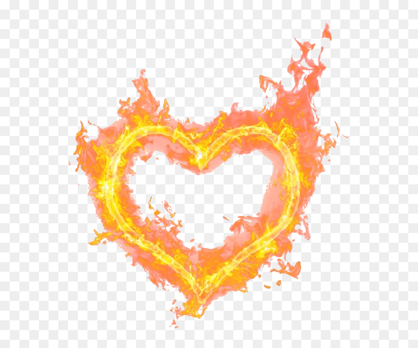Fire, Goth, And Messy Image - Fire Heart No Background, HD Png Download - fire overlay png