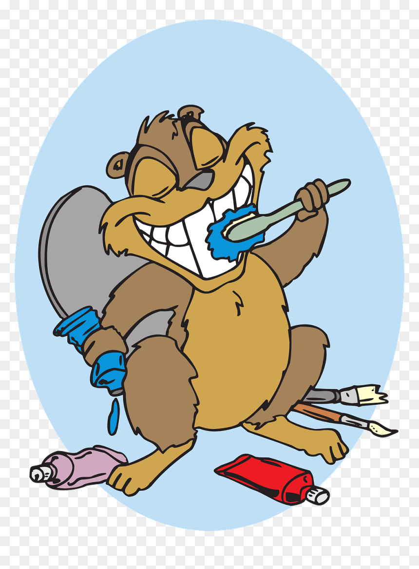 Brushing Teeth Cartoon Funny, HD Png Download - animales png
