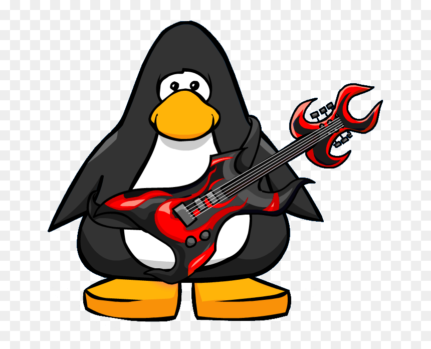 Rockin - Club Penguin Png Transparent, Png Download - guitar player png