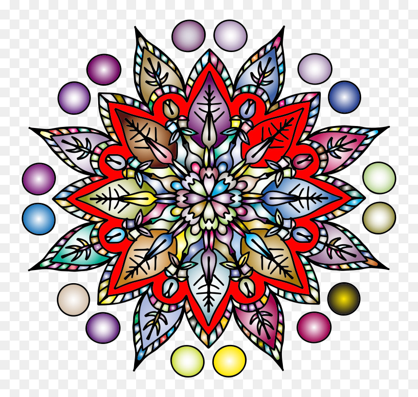 Hand Drawn Floral Line Art Ii Prismatic - Clip Art, HD Png Download - hand drawn line png