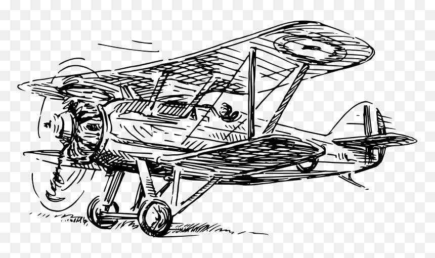 Biplane - Biplane Drawing Transparent, HD Png Download - biplane png