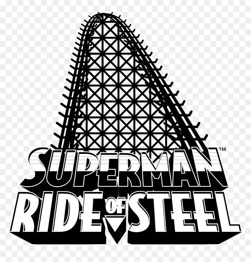 Superman Ride Of Steel Logo, HD Png Download - superman logo black and white png