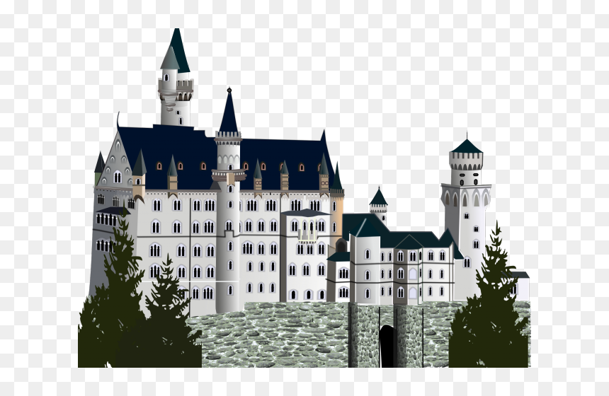 Castle Clipart Germany Cute Borders Vectors Animated - Neuschwanstein Castle, HD Png Download - castle clipart png