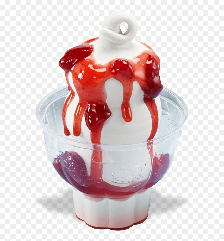 Strawberry Sundae - Strawberry Sundae Dairy Queen, HD Png Download - sundae png