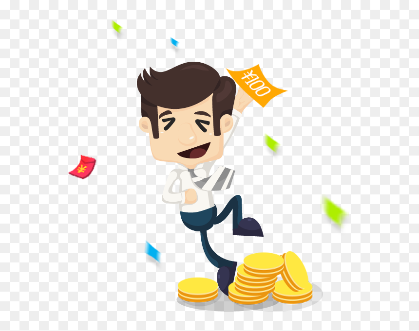 Cartoon Business Man Money 581*601 Transprent Png Free - Cartoon Business Guy Png, Transparent Png - money cartoon png