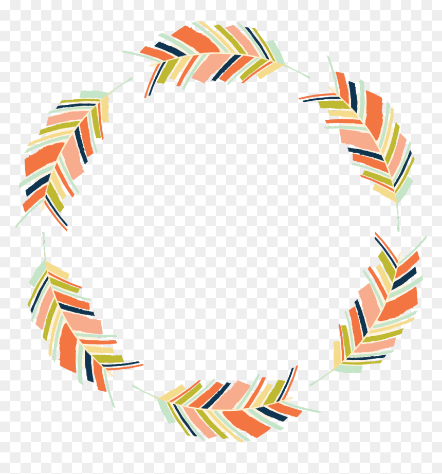 Transparent Feather Wreath Clipart - Feather Wreath Clipart, HD Png Download - colores png