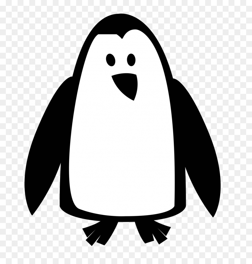 Large Size Of How To Draw A Cartoon Penguin Head Christmas - Penguins Black And White, HD Png Download - christmas penguin png