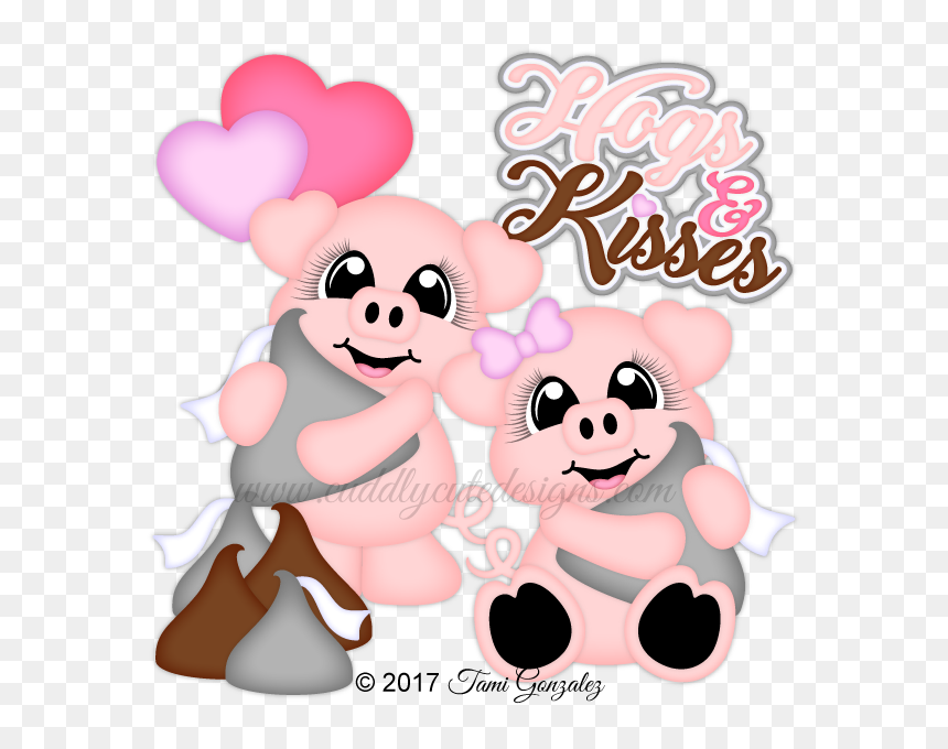 Hogs And Kisses - Cartoon, HD Png Download - kiss clipart png