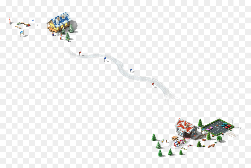 Downhill Ski Track L2 - Illustration, HD Png Download - skiing png