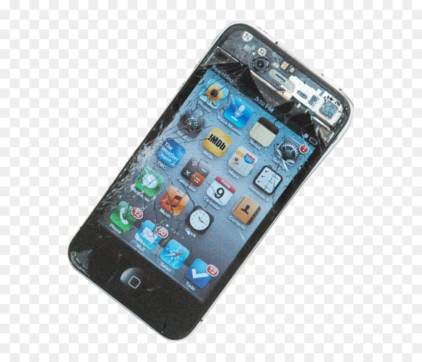 Iphone 4, HD Png Download - broken phone png