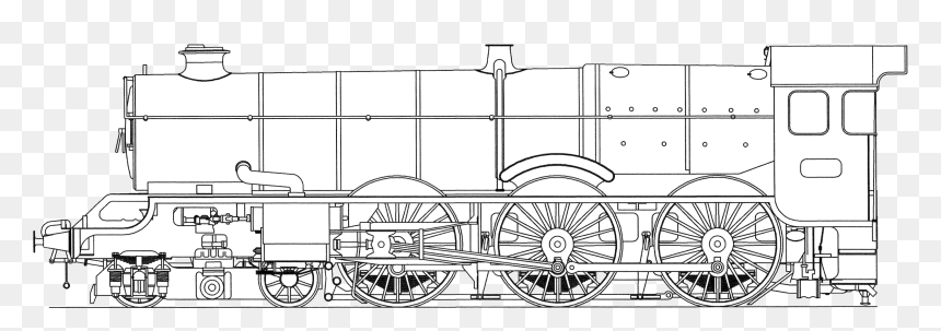 Autocad Drawing Of A Great Western King - Autocad Train, HD Png Download - car drawing png
