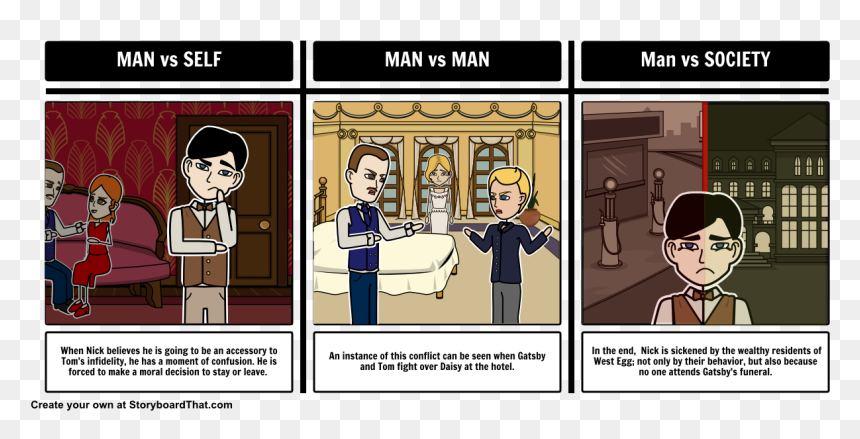 Imternal Conflicts In The Great Gatsby, HD Png Download - great gatsby png