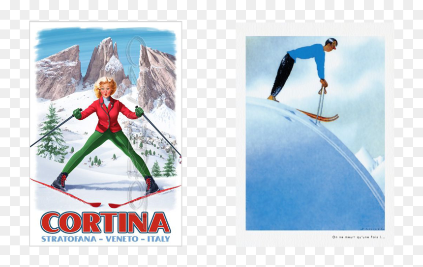 Vintage Poster Slides6 - Retro Vintage Ski Posters, HD Png Download - skiing png