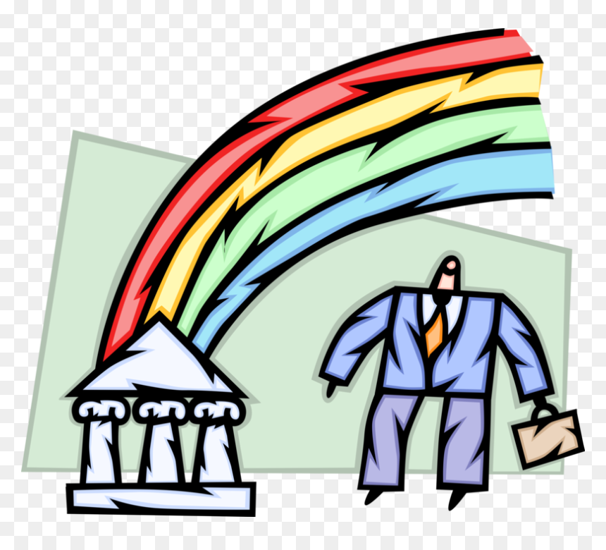 Vector Illustration Of Businessman Defies Cynics And, HD Png Download - rainbow vector png