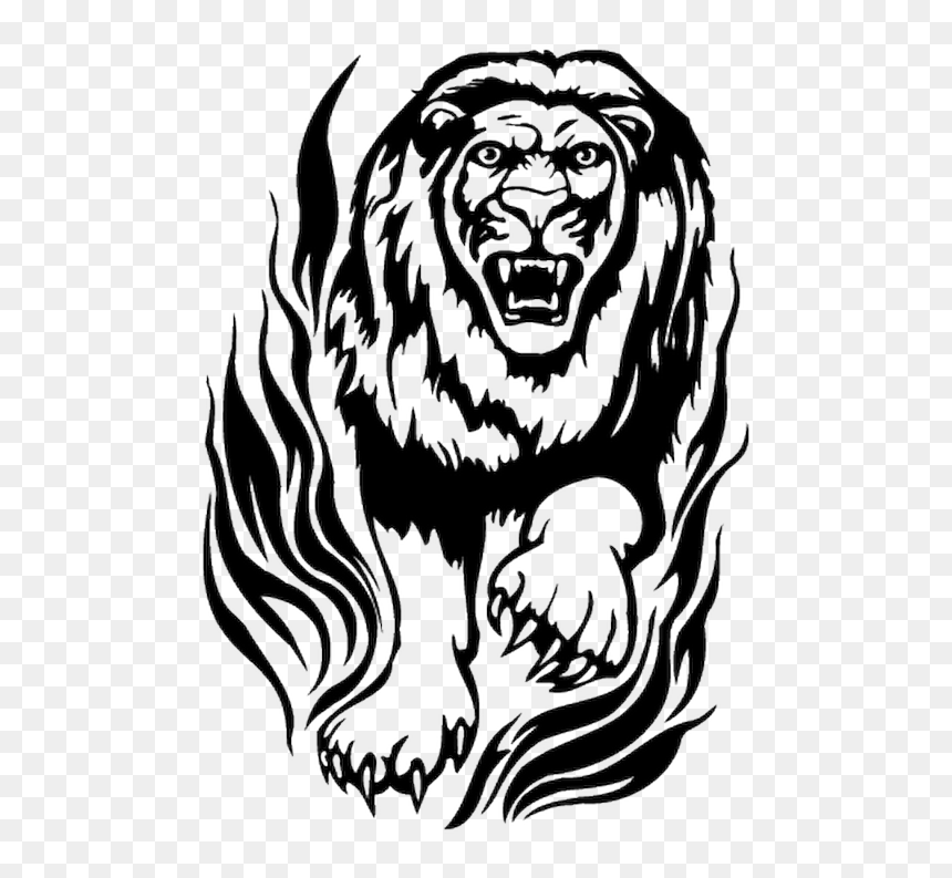 40027 Lion Flamme - Lion Vector, HD Png Download - lion vector png