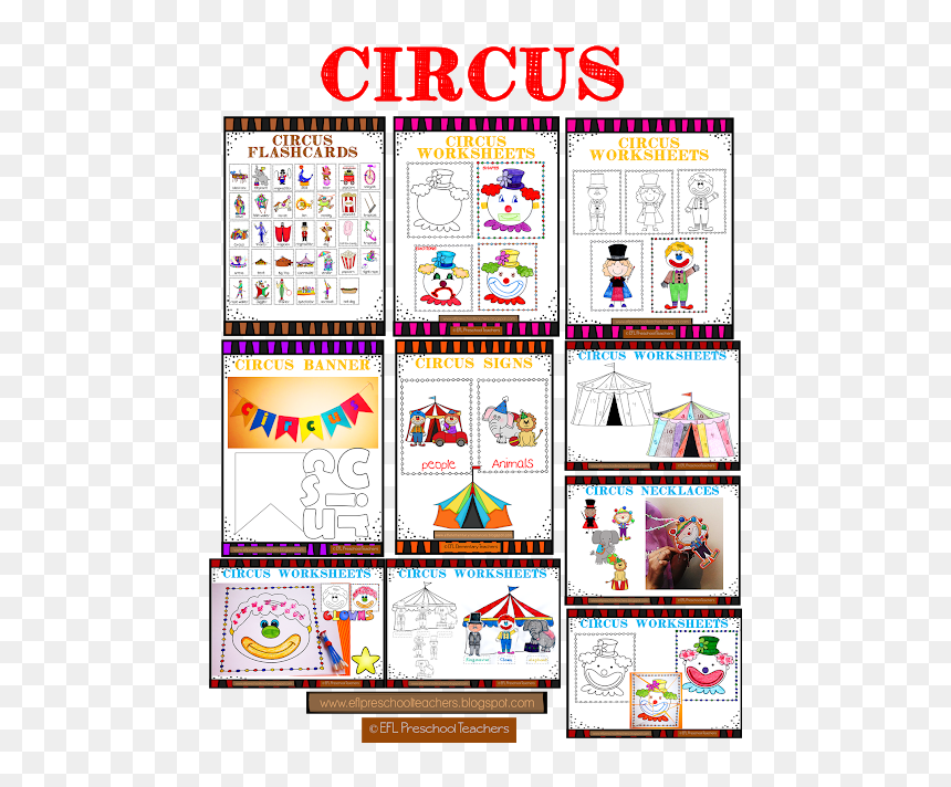 Circus Worksheet For 1 Grade, HD Png Download - circus banner png