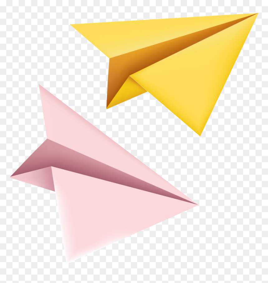 Paper Craft Png - Yellow Paper Plane Png, Transparent Png - craft png
