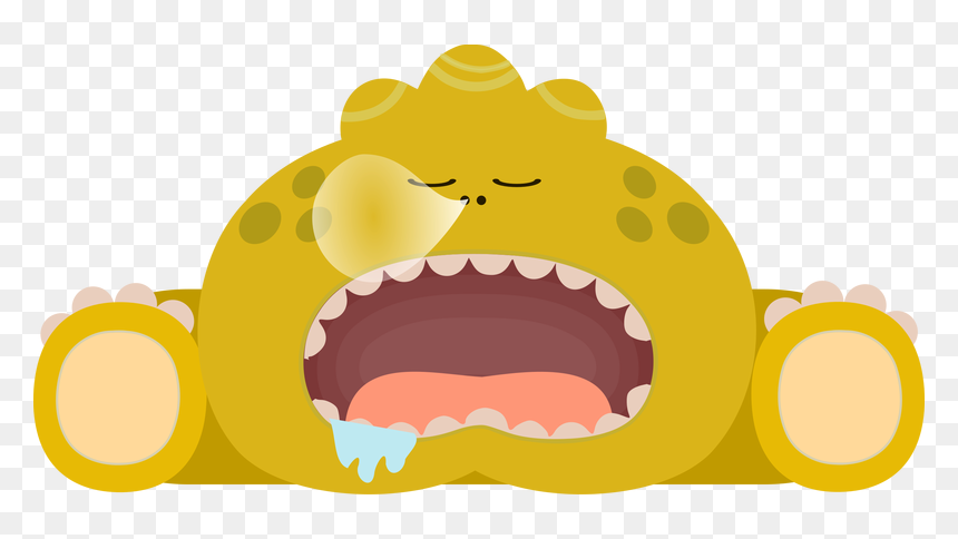 Sleeping Monster Vector Clipart Image - Sleepy Monster, HD Png Download - monster mouth png